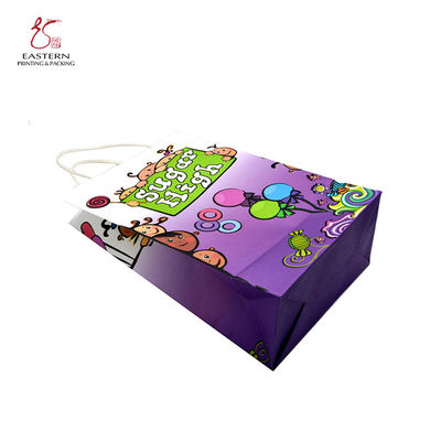 Small Size various color Printed Paper Gift Bags For Food Packaging 210gsm